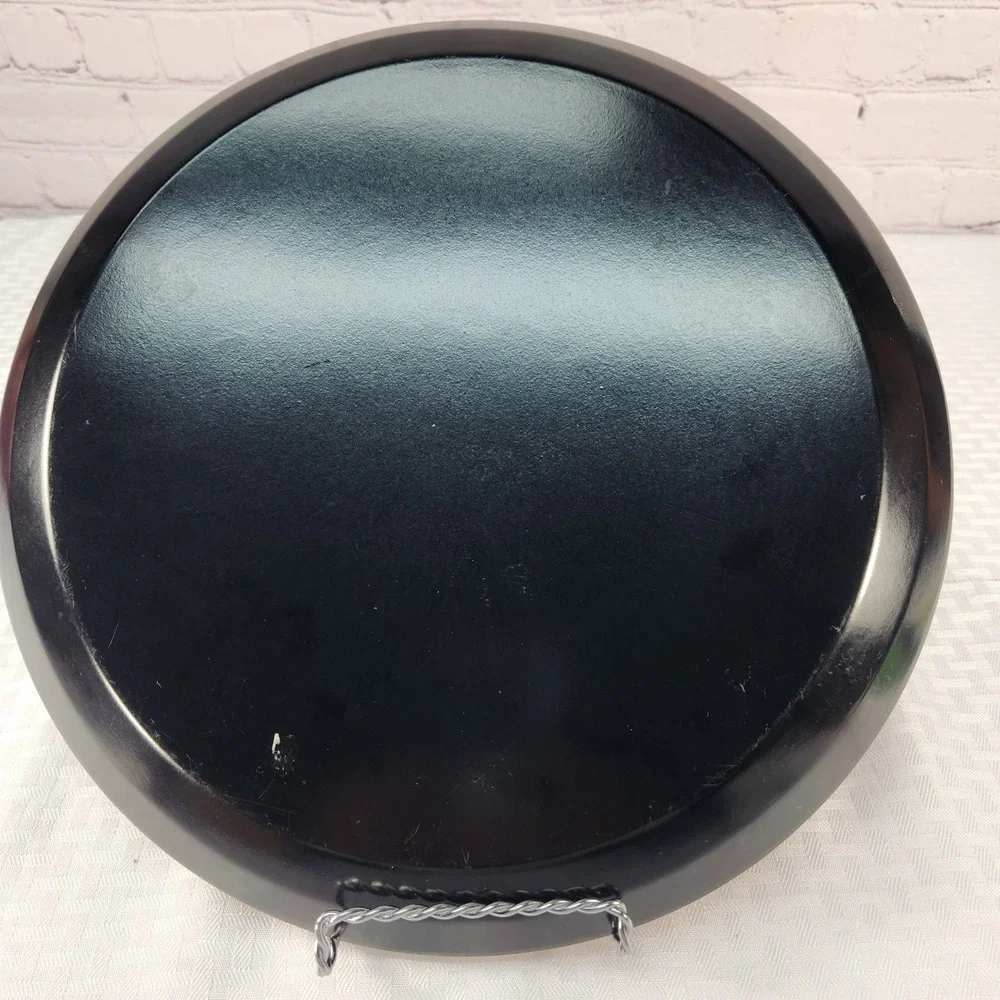 Vtg Japanese Floral Fan Round Plastic Wood Grain Lacquerware Serving Tray 13